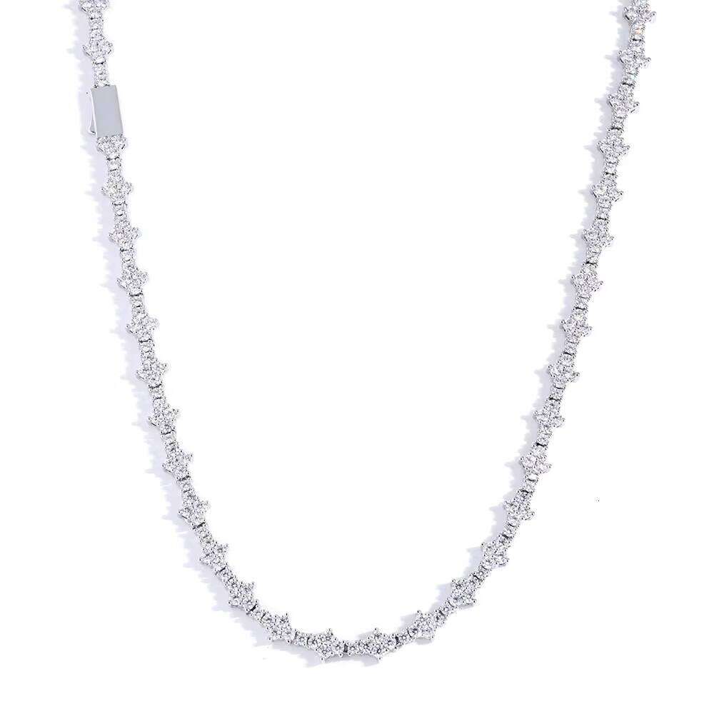 6.5mm Moissanite Tennis Chain S Sier Color Women Hip Hop Necklace Personalized Jewelry