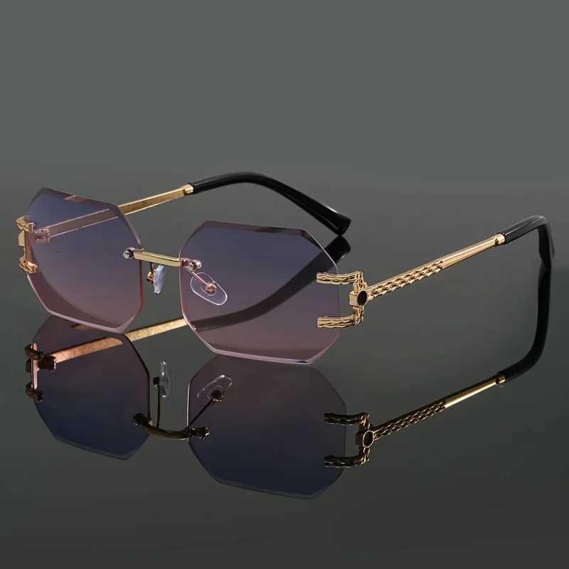 F Edge-Cut Retro Metal Line-Sense Tp Sunglasses For Men and Women Outdoor and Driving Sunglasses W250709