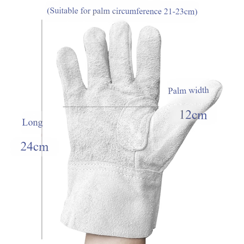 Protective gloves cowhide electric welding stab-proof, scald-proof, wear-resistant and high-temperature resistant insulating gloves