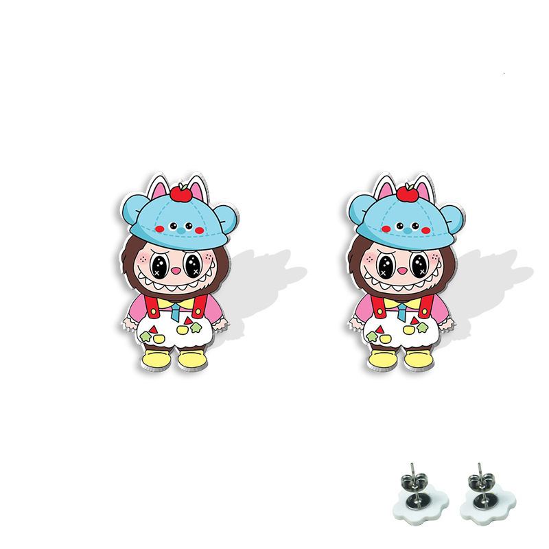 2025 new Acrylic Cute Animation Peripheral Stainless Steel Cartoon Creative Resin Stud Earrings 250710 Free shipping