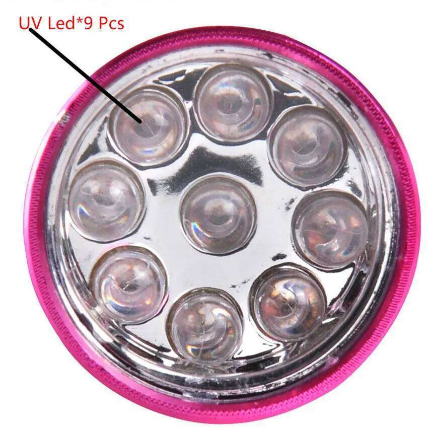 Biutee Mini 9 LED Flashlight Gel Adhesive Glue Curing Lamp Light Handheld Dryer UV Flashlights Nail Tool X250710