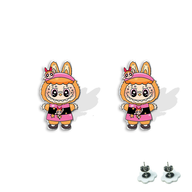 2025 new Acrylic Cute Animation Peripheral Stainless Steel Cartoon Creative Resin Stud Earrings 250710 Free shipping
