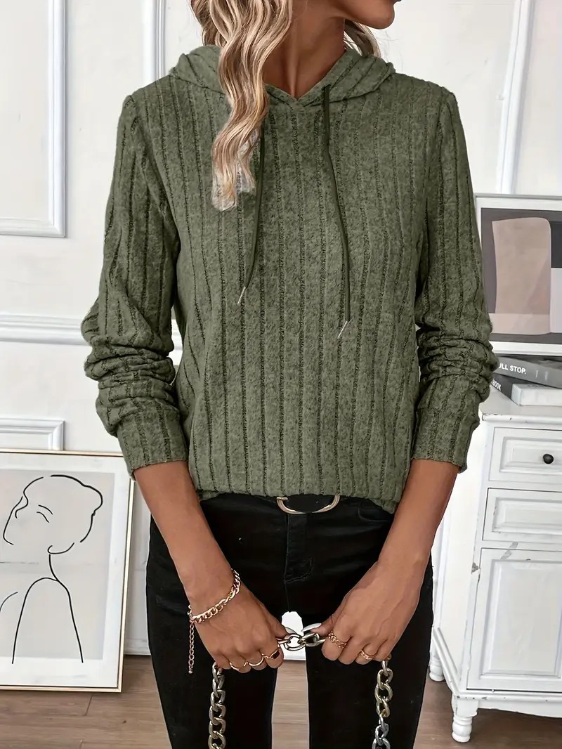 Women's Knits & Tees Chic Ladies' Long Sleeve Pullover Top - Versatile Layering Piece