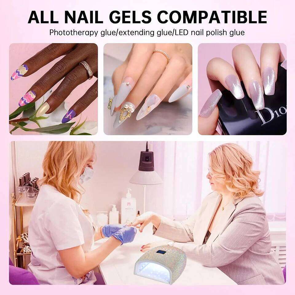 Pro Cordless LED Lampada per Unghie 7800mAh Rechargeable UV light for Nail 66W Gel Polish Curling Lamp with Dias X250710
