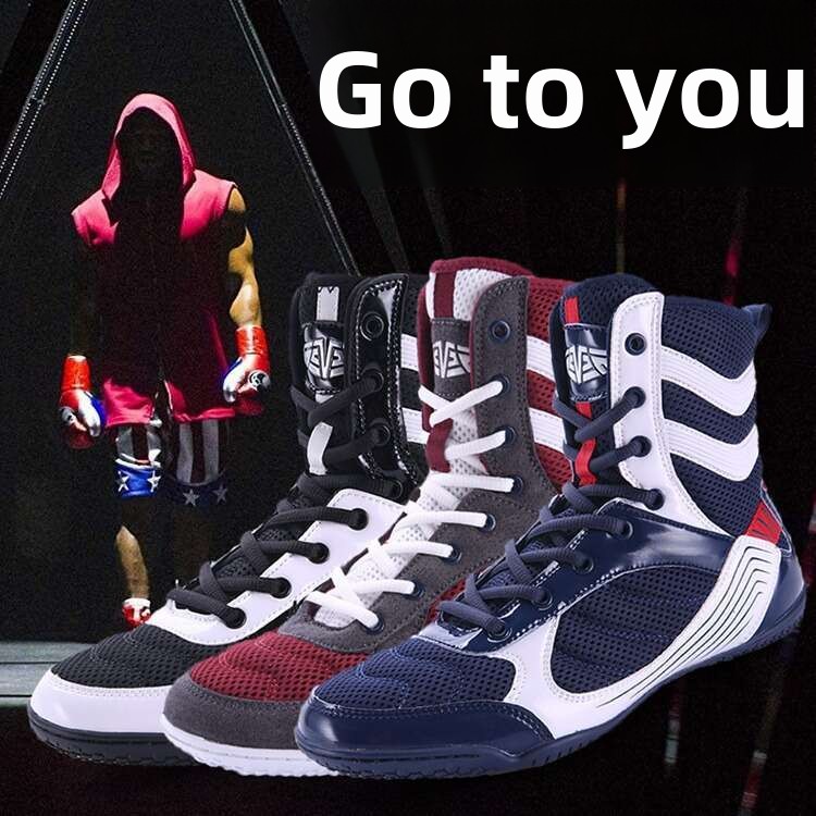 Cross border boxing shoes men's professional combat shoes fighting shoes wrestling shoes Sanda shoes women's indoor fitness training shoes