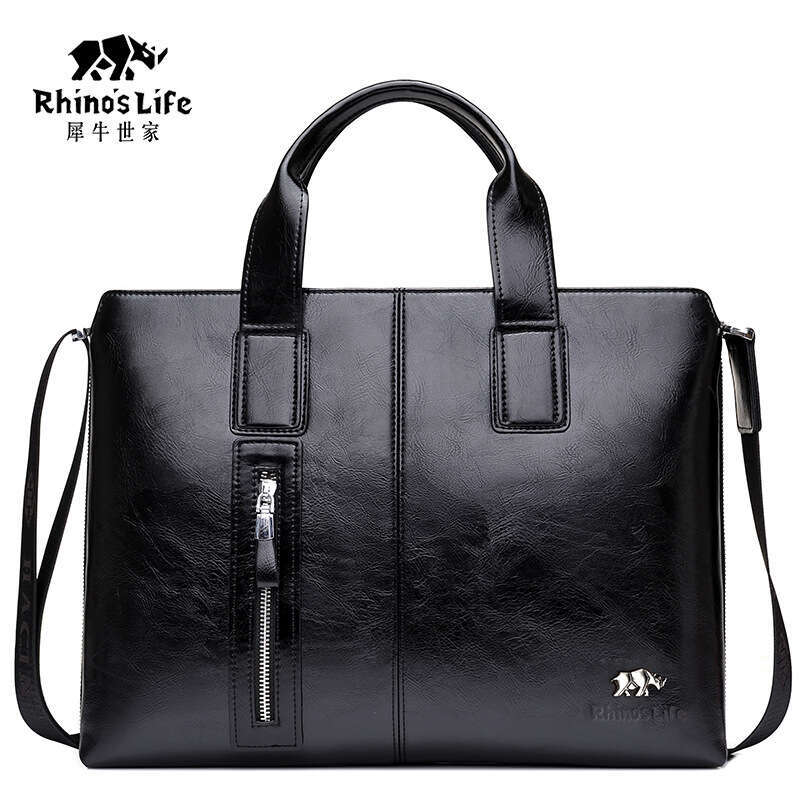 Briefcase High-End Feel Soft Leather Large Capacity Trip Laptop Bag Men's Textured Business Commuting Office Handbag Designer Luxury Sac Homme Pu