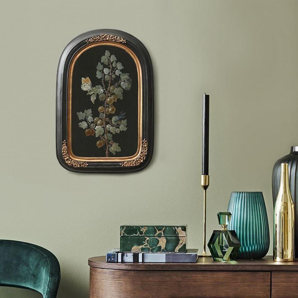 Photo Elegant Vintage Resin Picture Frame Carved Flower Design High Clarity Glass Wall for Home H260306