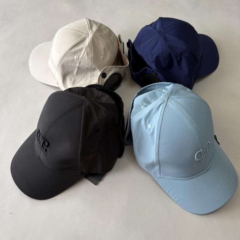 Chrome-R Goggle Cap Two lens Nylon hats outdoor cotton casual goggle caps black blue goggle removable Summer sun hat