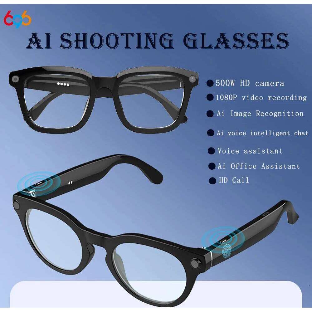Designer well-known brand AI shooting intelligent office voice assistant video recognition object ENC noise reduction sunglasses
