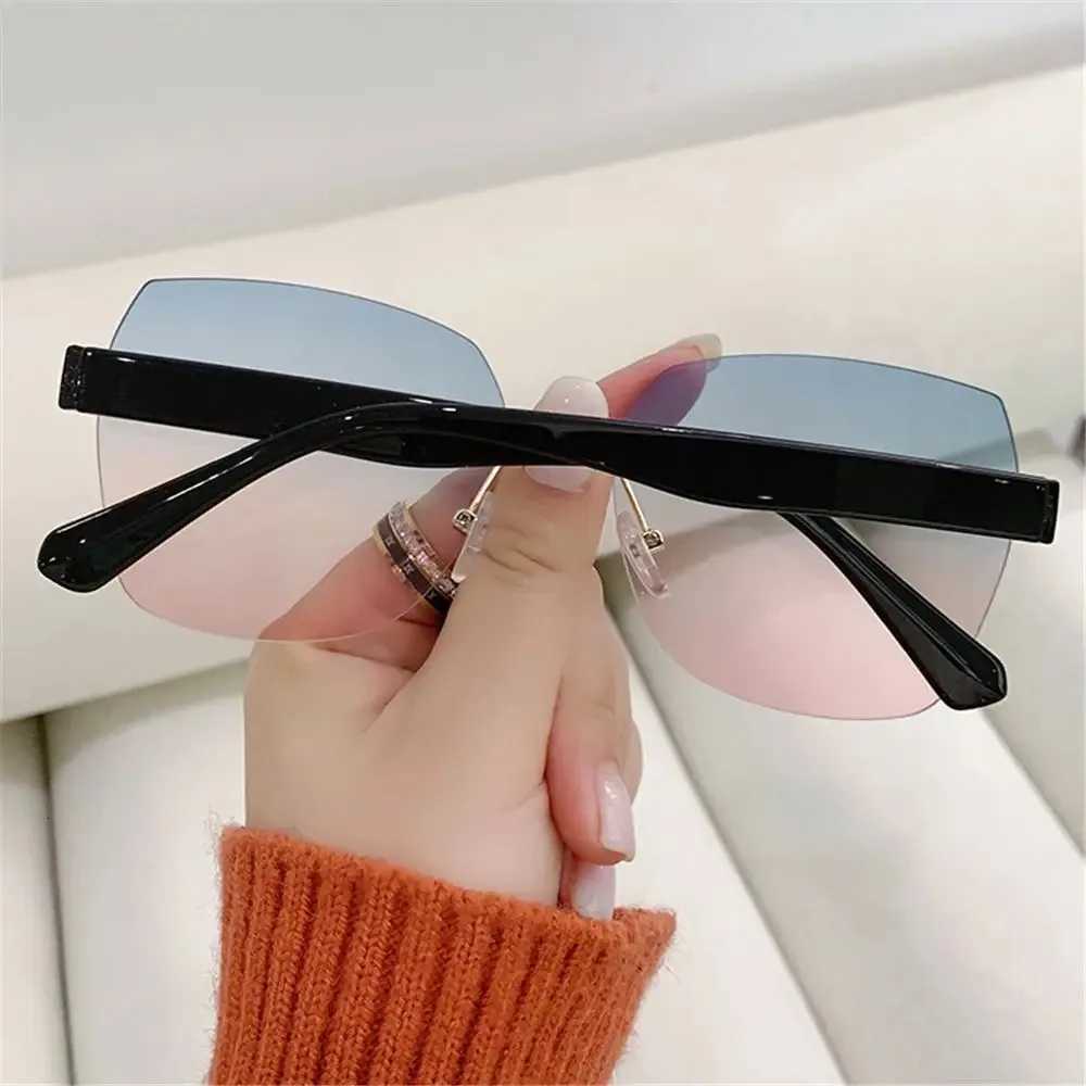 Vintage Rimless Sunglasses 2024 Wen Gradient Sunglasses Summer S Fashion UV400 F Sunglasses Ladies Eyees W250709