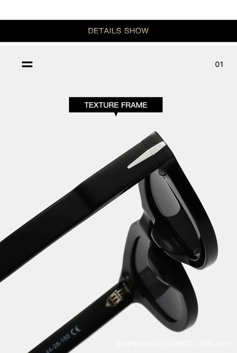 2025 Thick Round Polarized Sunglasses Men ic Black Eyewear Wen Acetate Fashion Eyees Man UV400 Outdoor ES W250709