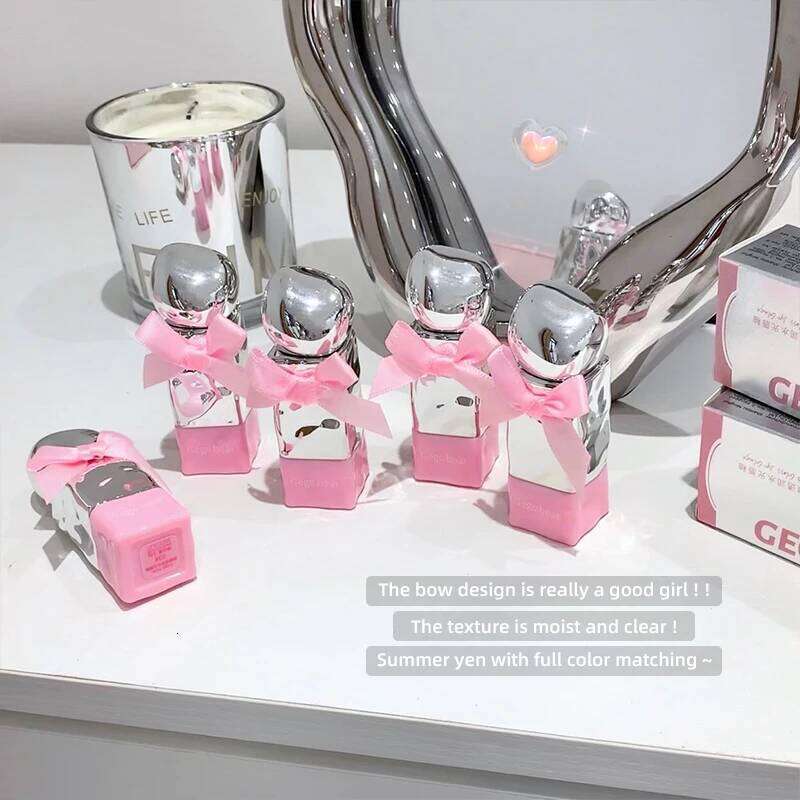 Gegebear Water Gloss Lip Glaze Mirror-like Makeup Not Easy to Stain Cup Valentine's Day Lipstick Set X250710