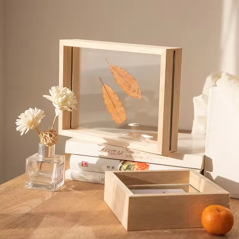 Double-sided Insert Acrylic Creative Transparent Leaf Specimen Display Photo Frame Home Decoration H260306