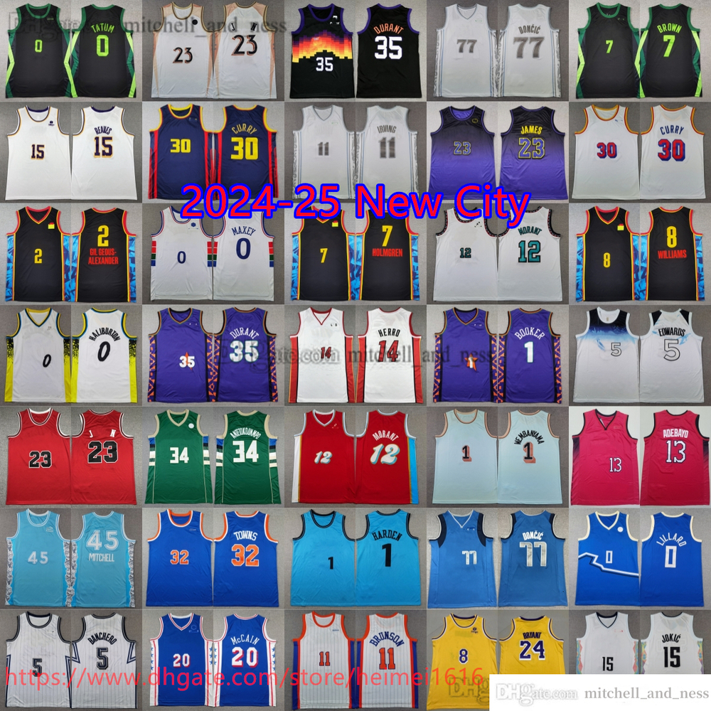2024-25 New City Basketball 5 Paolo Banchero Jersey Stitched Ja Morant Dalton Knecht Tatum Towns Jokic Herro Irving Holiday Hart Davis Booker DiVincenzo Bryant Curry