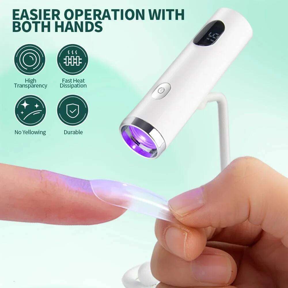 Portable LED Lamp with Stand Handheld UV Light for Gel Nails Cordless Rechargeable USB Dryer 1PC Nail X250710