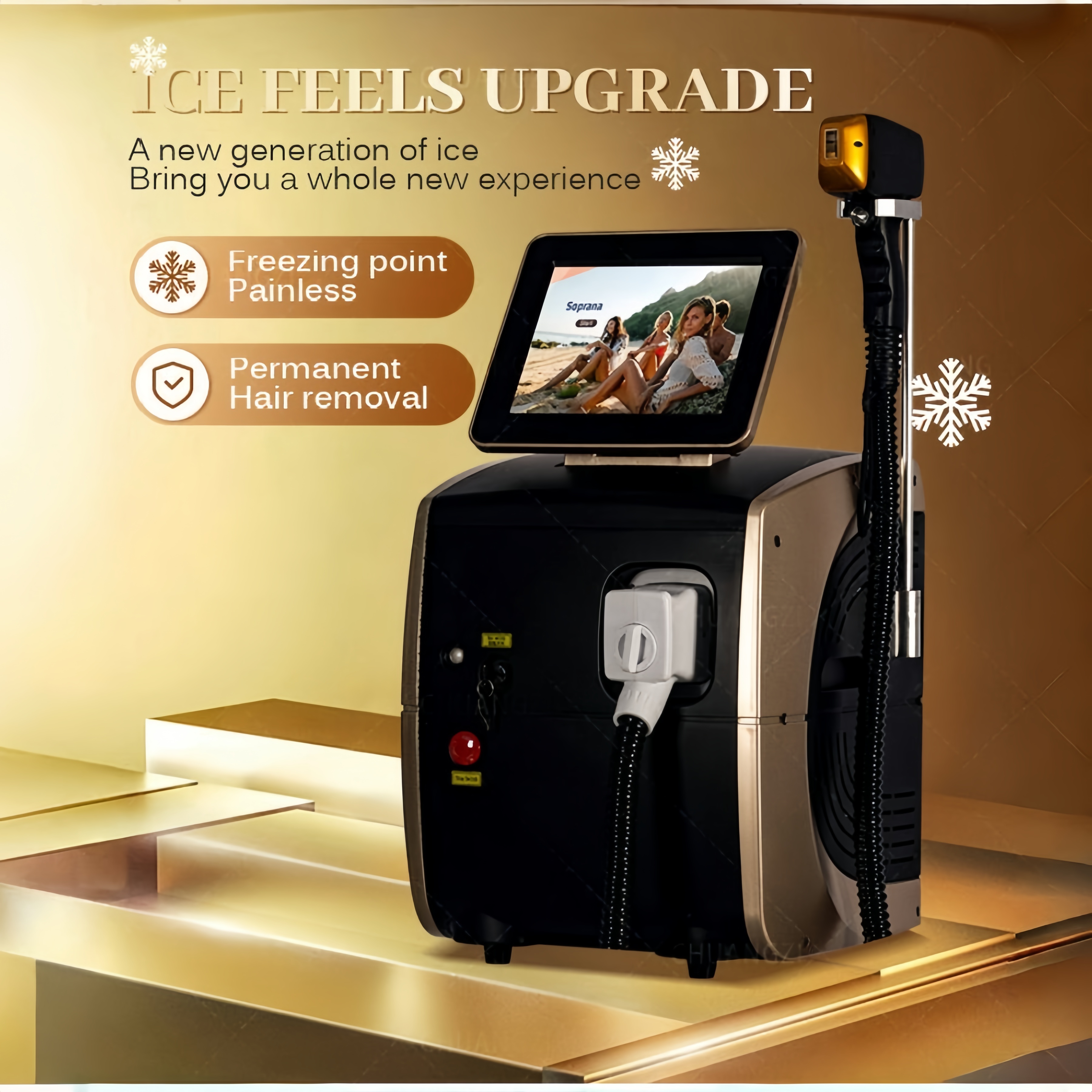 808nm Diode Laser Freezing Point Painless And Permanent Hair Removal With Three Wavelength 755nm 808nm 1064nm Equipment
