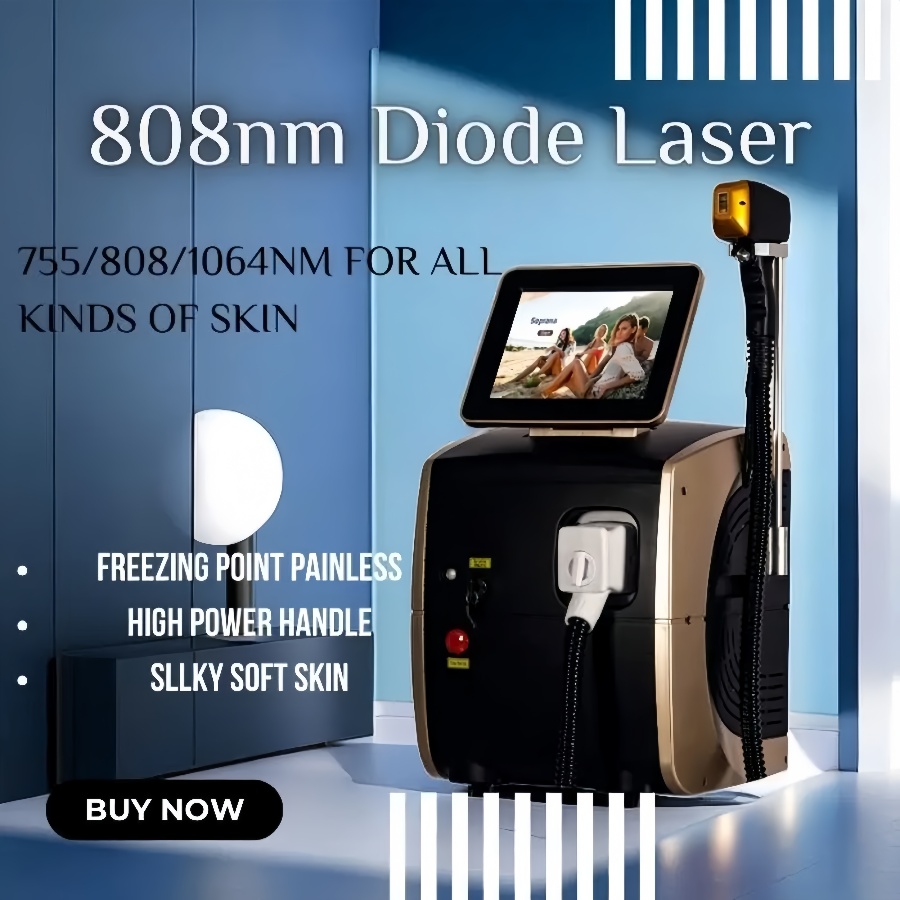 Painless Alexandrite Hair Removal Skin Rejuvenation Machine Cooling 755nm 808nm 1064nm permanent Epilation Suitable for home and beauty salon