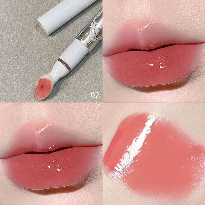 Flat Sponge Head Gloss Moisturize Low Saturation Mirror Glaze Lasting Waterproof Lip Plumping Tint Non Stick Cup Makeup X250710