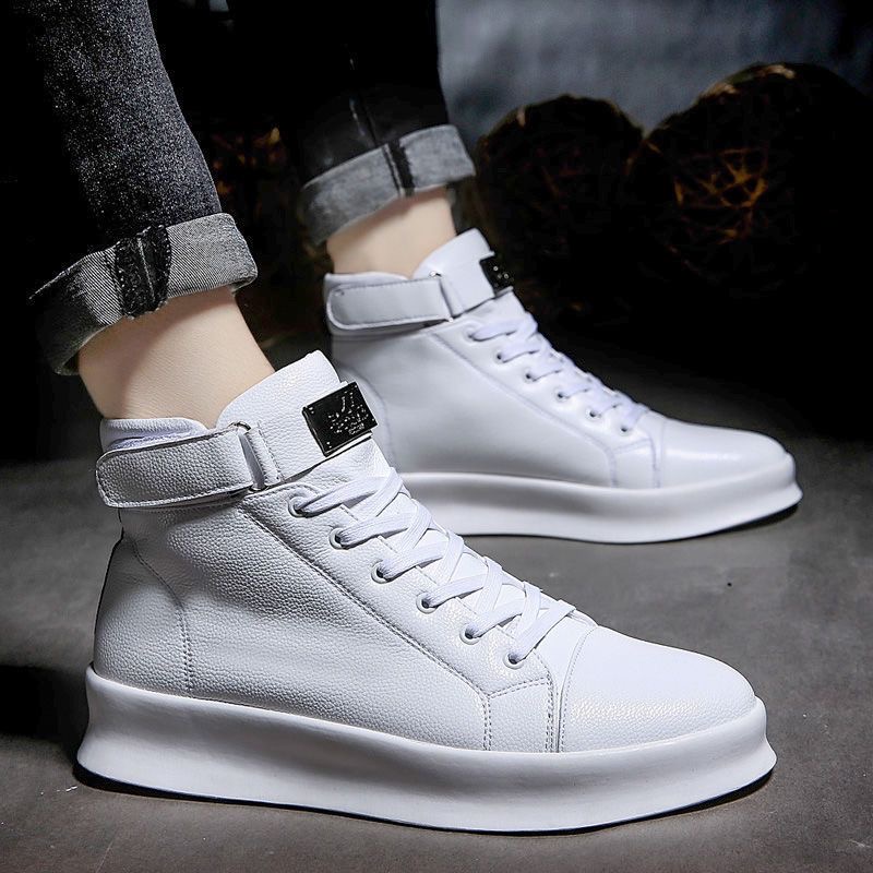 Cross-border sneakers designer Brand shoes Maison Future High Top Sneakers Shoes Front Touch-strap Fastening Leather Round Toe Party Dress Technical C