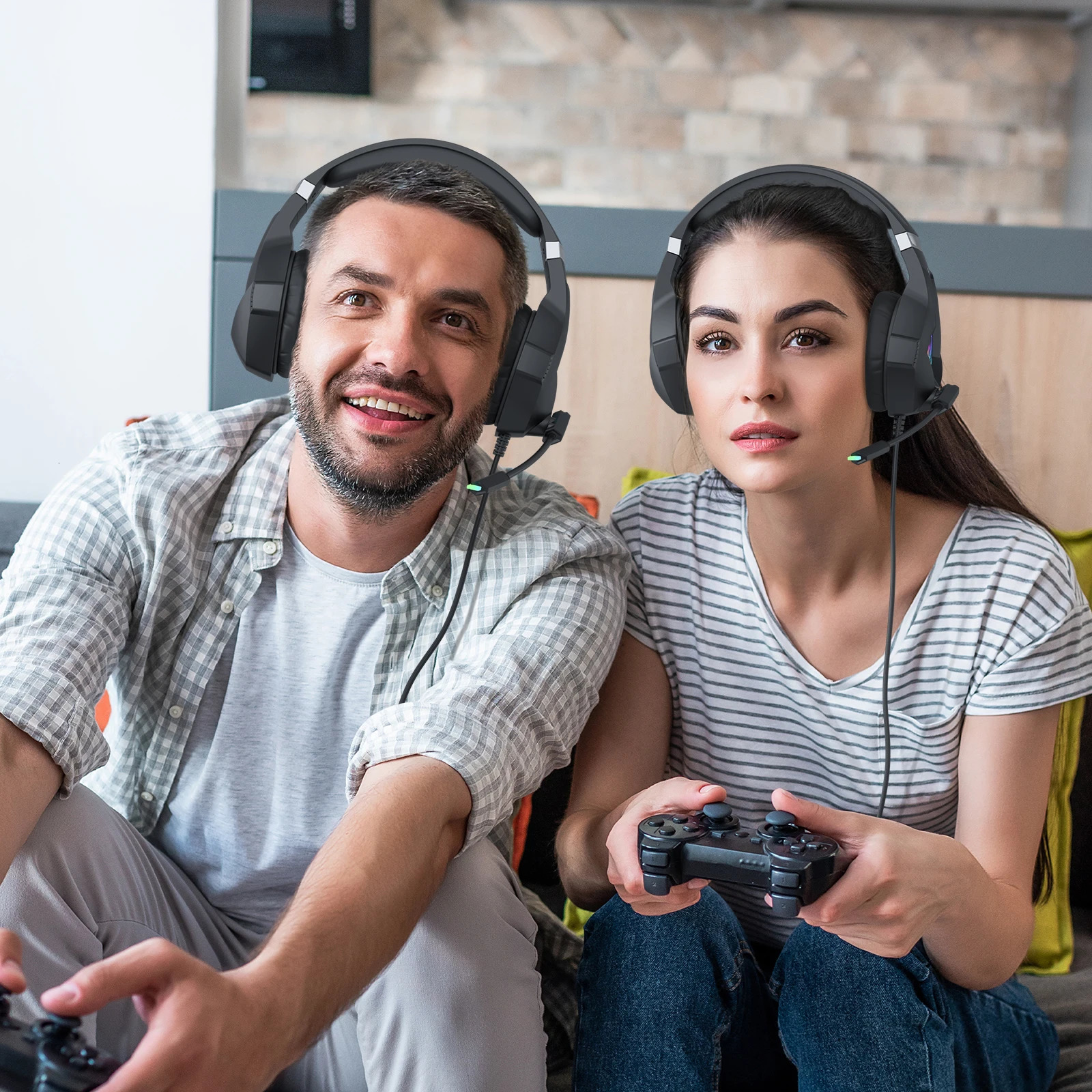 RGB Gaming Headset with Noise Canceling Microphone Surround Sound PC Headphones for PS5 Laptop Mac Computer 250703