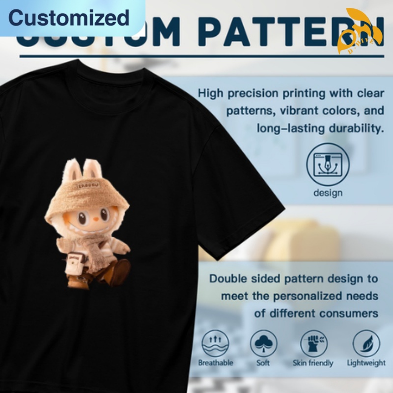 Oversize Free Shipping Designer Men's Women's shirt Short Sleeve Round neck Professional Customized tees outdoor with labubu pattern