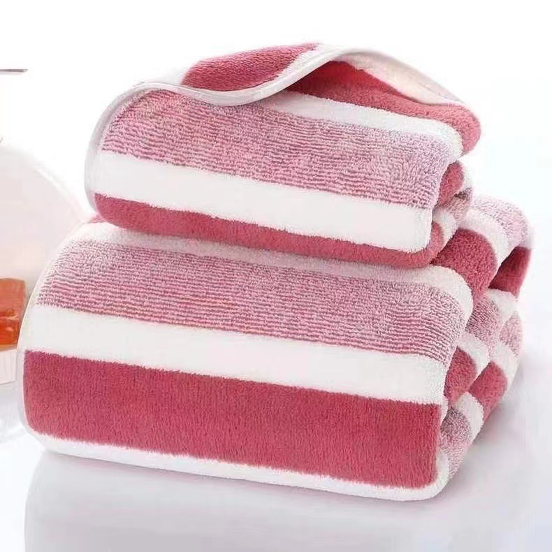 14 pieces Thickened absorbent bath towel beach towel soft and skin-friendly 100% coral fleece household face towel facial cleansing beach towel