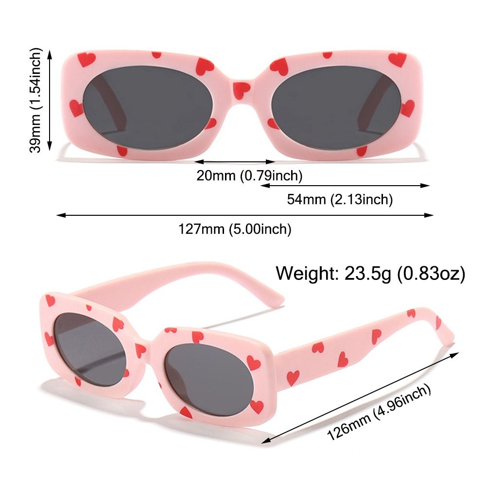 UV400 Heart Print Children Sunglasses Cute 2-8 Years Protection Eyewear Kids Rectangular Sun Glasses Z260305