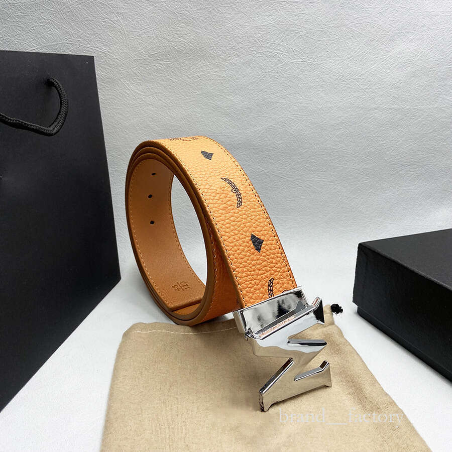 buckle leisure top leather men 's fashion width classic d esigner business 3.8cm metal women's belt M C ceinture wo