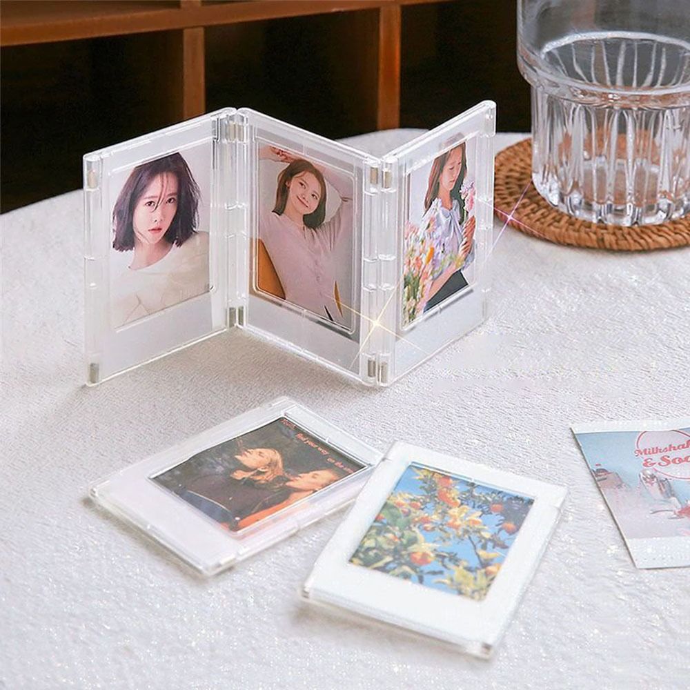 3-Inch Magnet Design Frame for Polaroid Photo Mini Picture Frames Transparent Acrylic Card Display Stand H260306