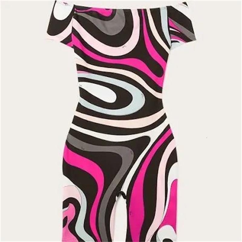 Women Jumpsuits 2025 Slim Sexy New Fashion Hot Girl Printed Strapless Jumpsuit Shorts
