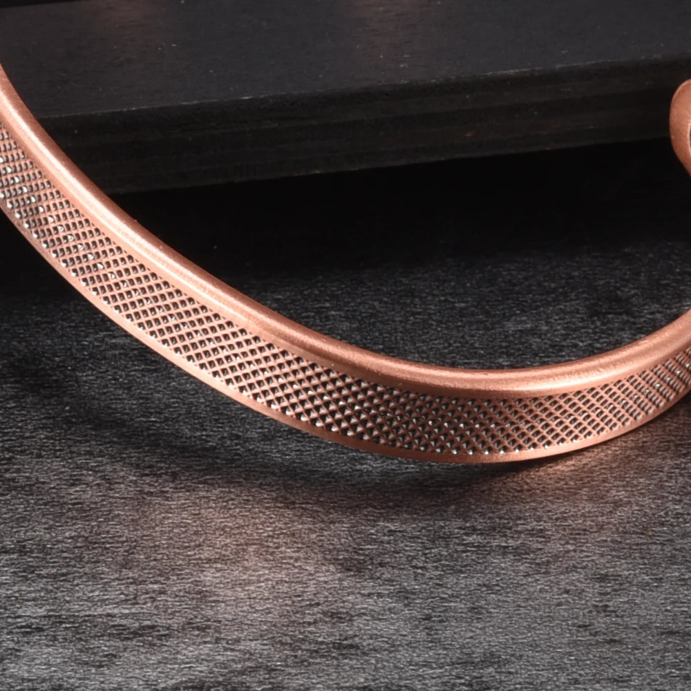 Vinterly Pure Copper Magnetic Bracelets Adjustable 8mm Knot Magnet Cuff Bangle Vintage Health Energy Jewelry Women Men Resizable 250707