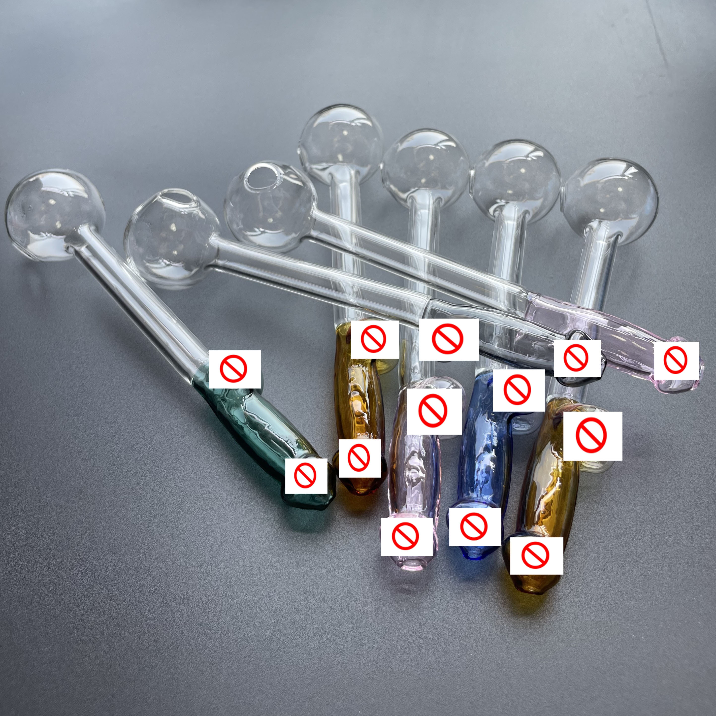 10Pcs 14cm Longth 30mm ball Funny pipe Pyrex Glass Oil Burner Pipe 5.5Inch Smoking Hand Thick Smoking Pipes