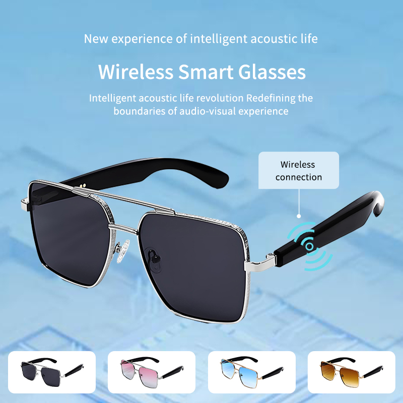 LIGE Women's anti-blue light glasses with a 7-day long standby time, UV protection, water resistance, wireless music and call support, and voice 