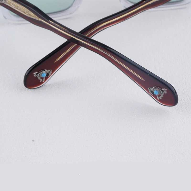 2025 Trendy Luxury Brands Square INS Sty Sunes Uv400 Wen and Men es Acetate Handmade Japan Sty Eyewear With Case W250709