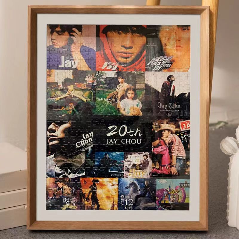 Wooden Clear Acrylic Photo Painting Display, Tabletop Decor Picture Frame for Posters and Jigsaw H260306