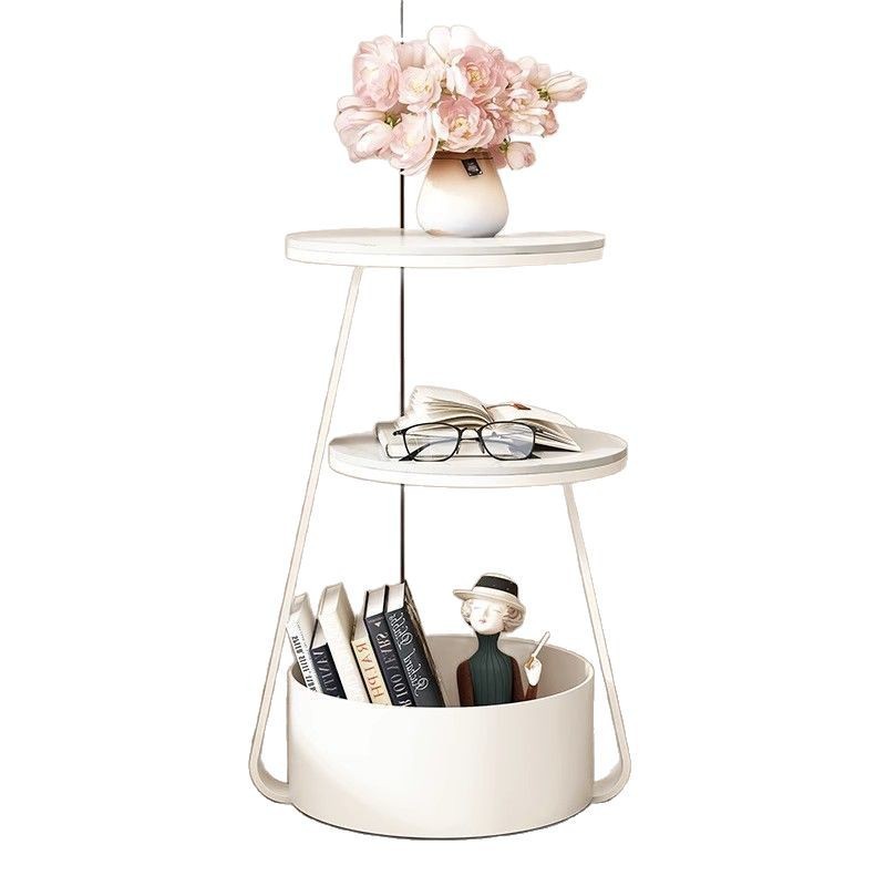 B7106 Modern simple small round table cream style sofa side table living room small apartment corner table