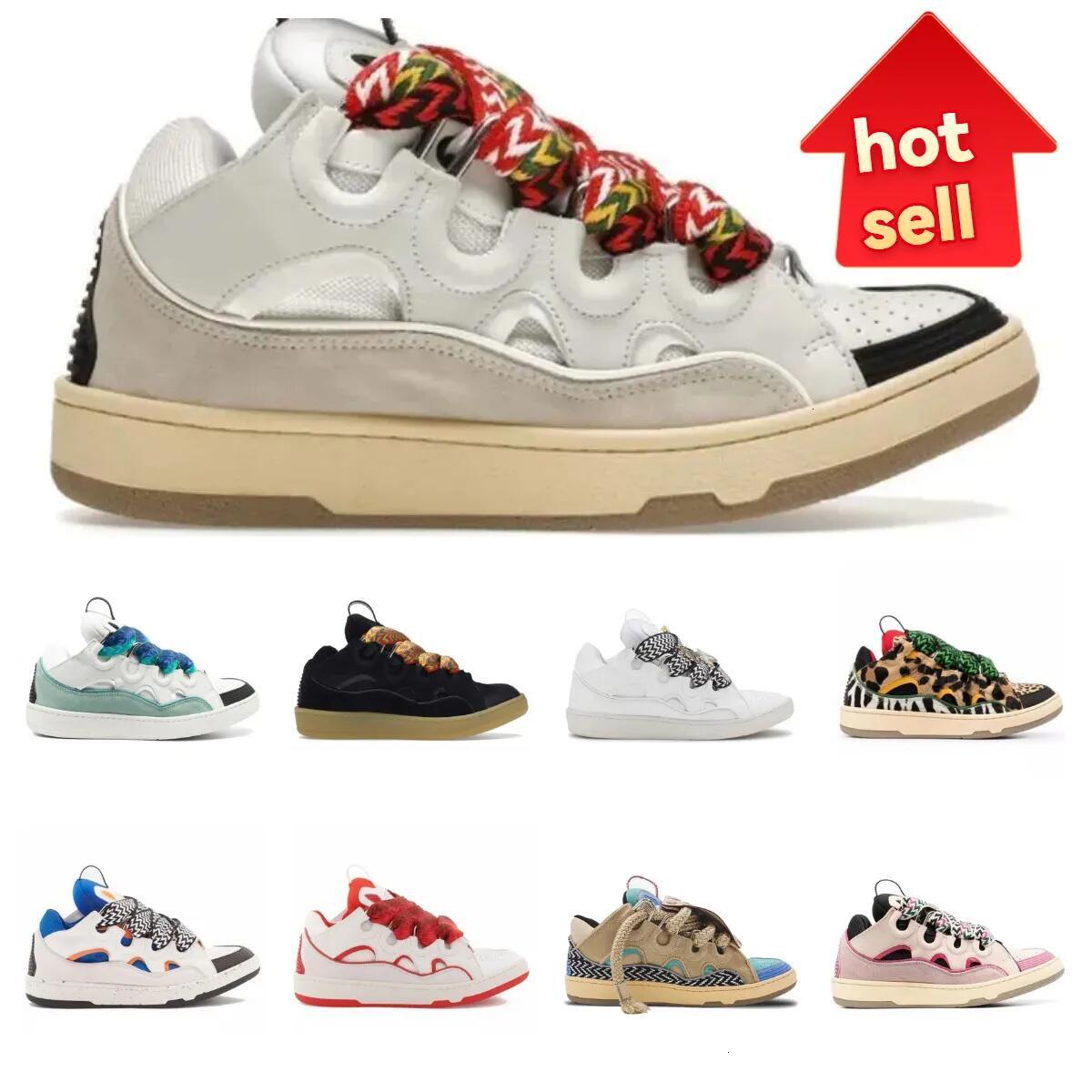 Designer shoes Leather Curb Mens Womens trainer casual shoes running Shoes Extraordinary curb Casual Sneaker black green white pink Sports Trainers size 36-46