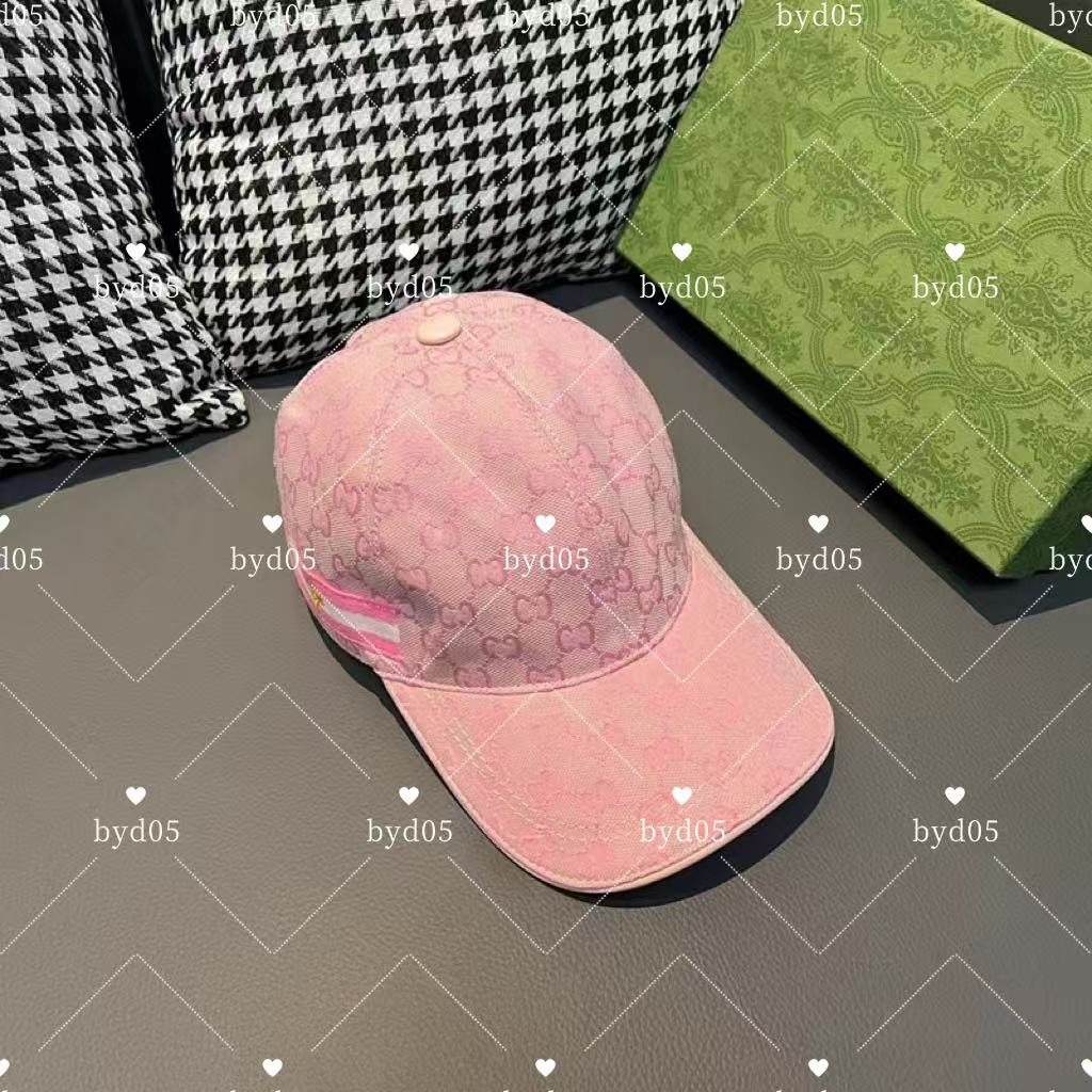 2025 Designer Luxury Men Canvas Baseball Caps Pink Hats With Box High Quality Women Fitted Caps Fashion Fedora Letters Stripes Mens Casquette Beanie Hat Original box