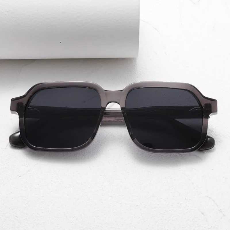 New Brand Mens UV Protection Thick Handmade Sun Glasses Acetate Large Square for Mens High Quality Designer Sunglasses W250709
