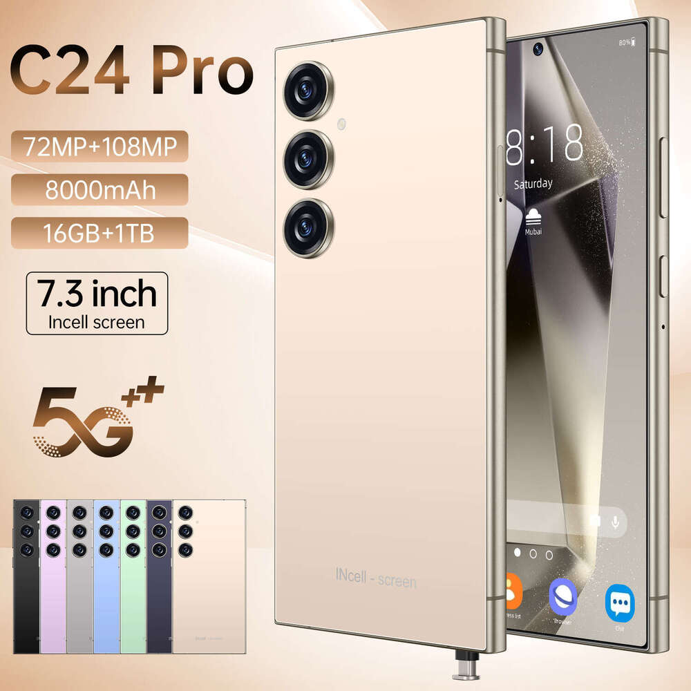 i15 i16 5G C24 Pro 7.3inch Large Screen 16+1T Smart Android Phone TK Bestseller