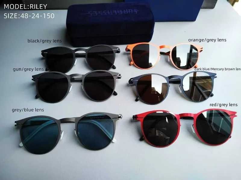 Retro Round German No Screw Lightweight UV Protection Sunes Design Brand is for Mens Stainless Steel RIY Men; S W250709