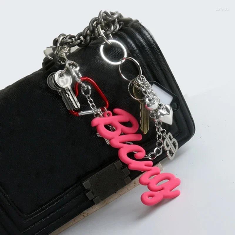 Keychains Lanyards Keychains Vintage Inspired Soft Silicone Bag Charm Funny Silicon Key Accessory For Bags Retro Graffiti Style Pendant Hanging