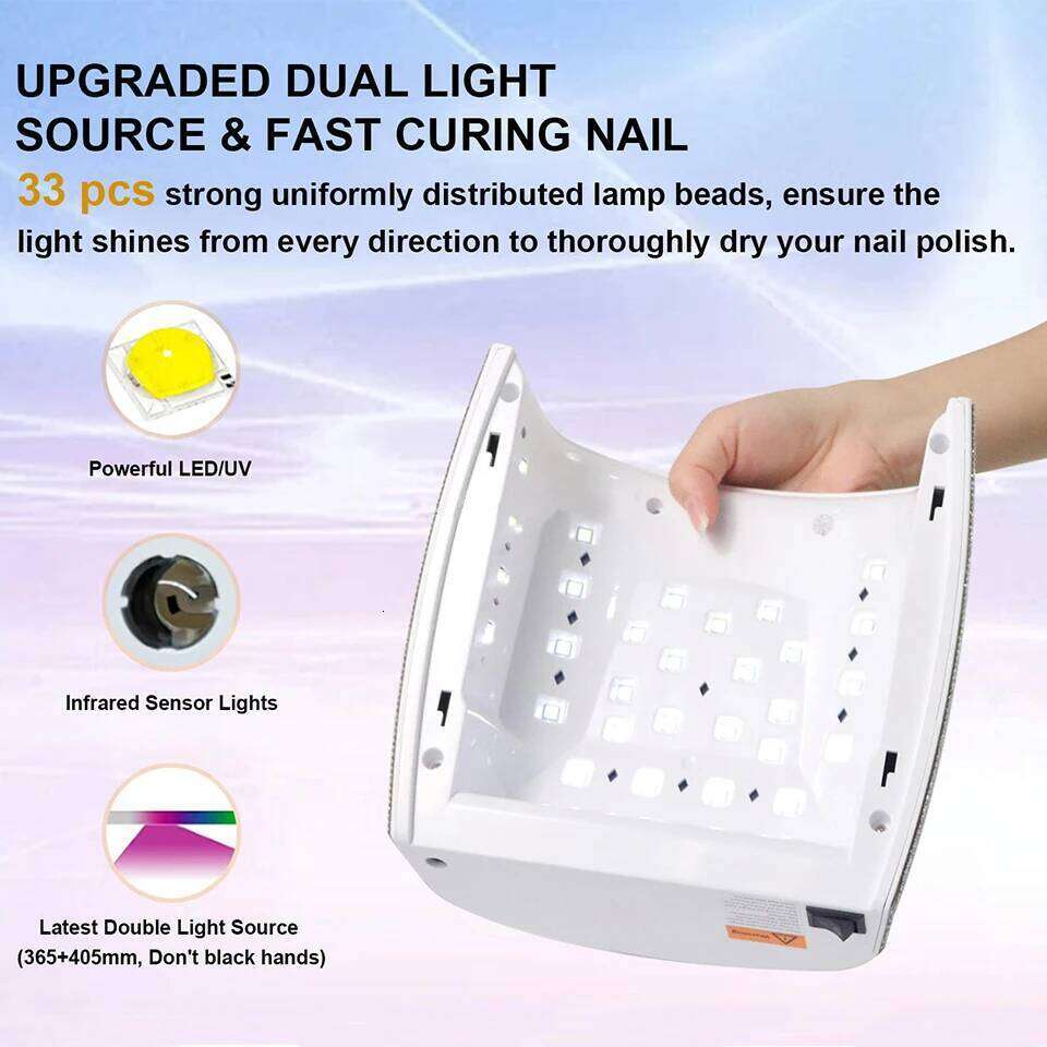 Pro Cordless LED Lampada per Unghie 7800mAh Rechargeable UV light for Nail 66W Gel Polish Curling Lamp with Dias X250710