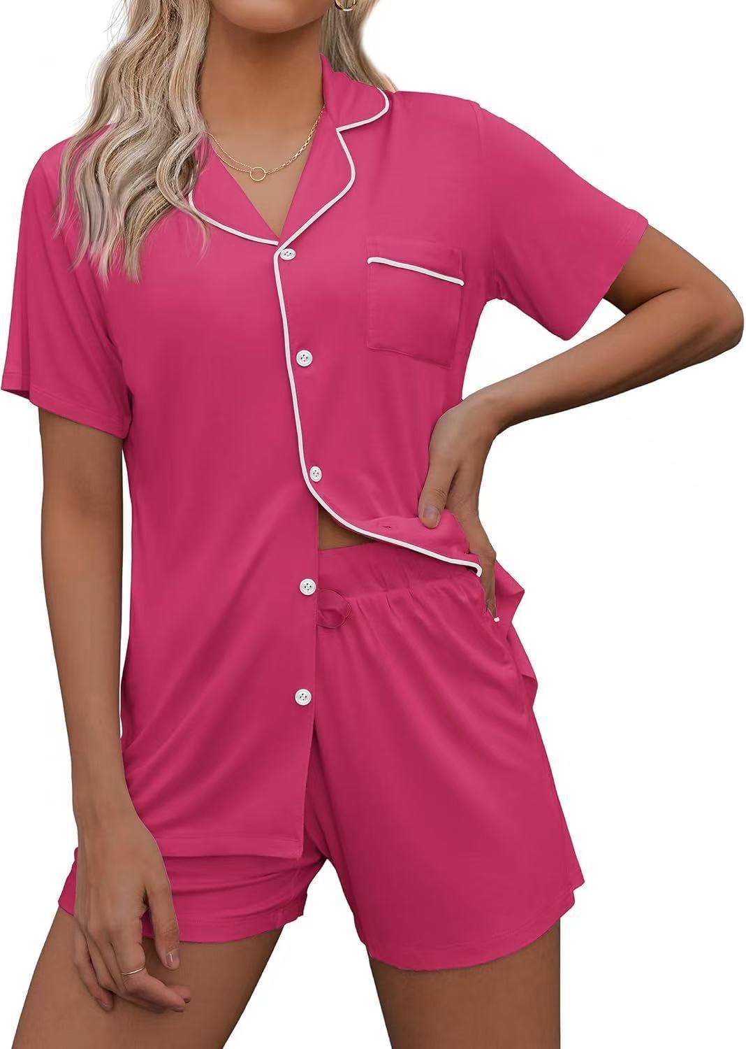 B964-New arrival pajamas casual lapel ladies home wear suit shorts short sleeve suit