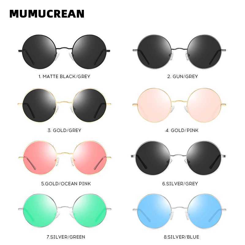 New ic polari sunes for men retro round fe es for wen fashion mti-color flash color sunes W250709