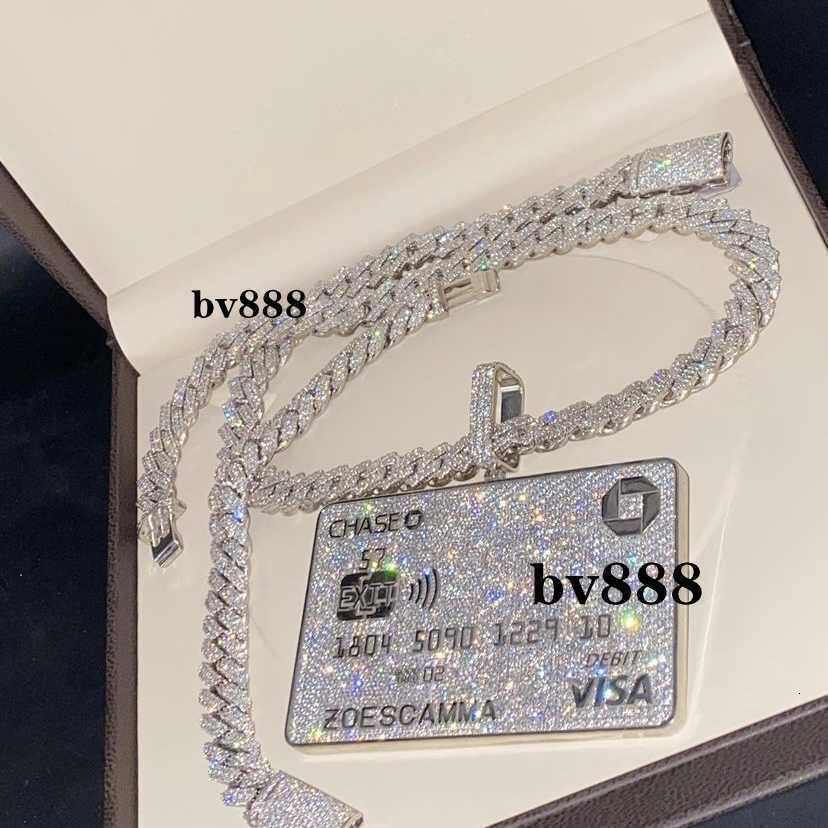 necklace moissanite chain Buss Down Iced Fully Vvs Moissanite Diamond Men Sterling Large Silver Pendant Custom Hip HopMoissanite pendant