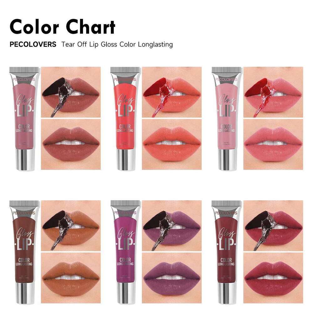6-color Liquid Waterproof Long-lasting Peel-off Lip Gloss Non-stick Cup Moisturizing Makeup for Women X250710