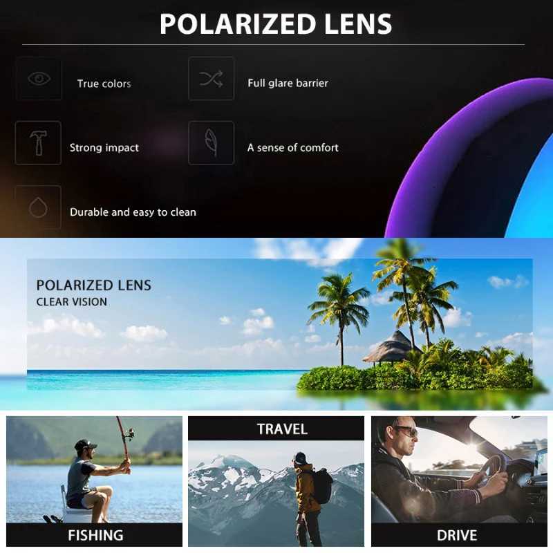 2pcs Square Gradient Mutipcolor Polari Sunes Anti Glare Sun S For Summer Party Vacation Travel Driving Fishing W250709