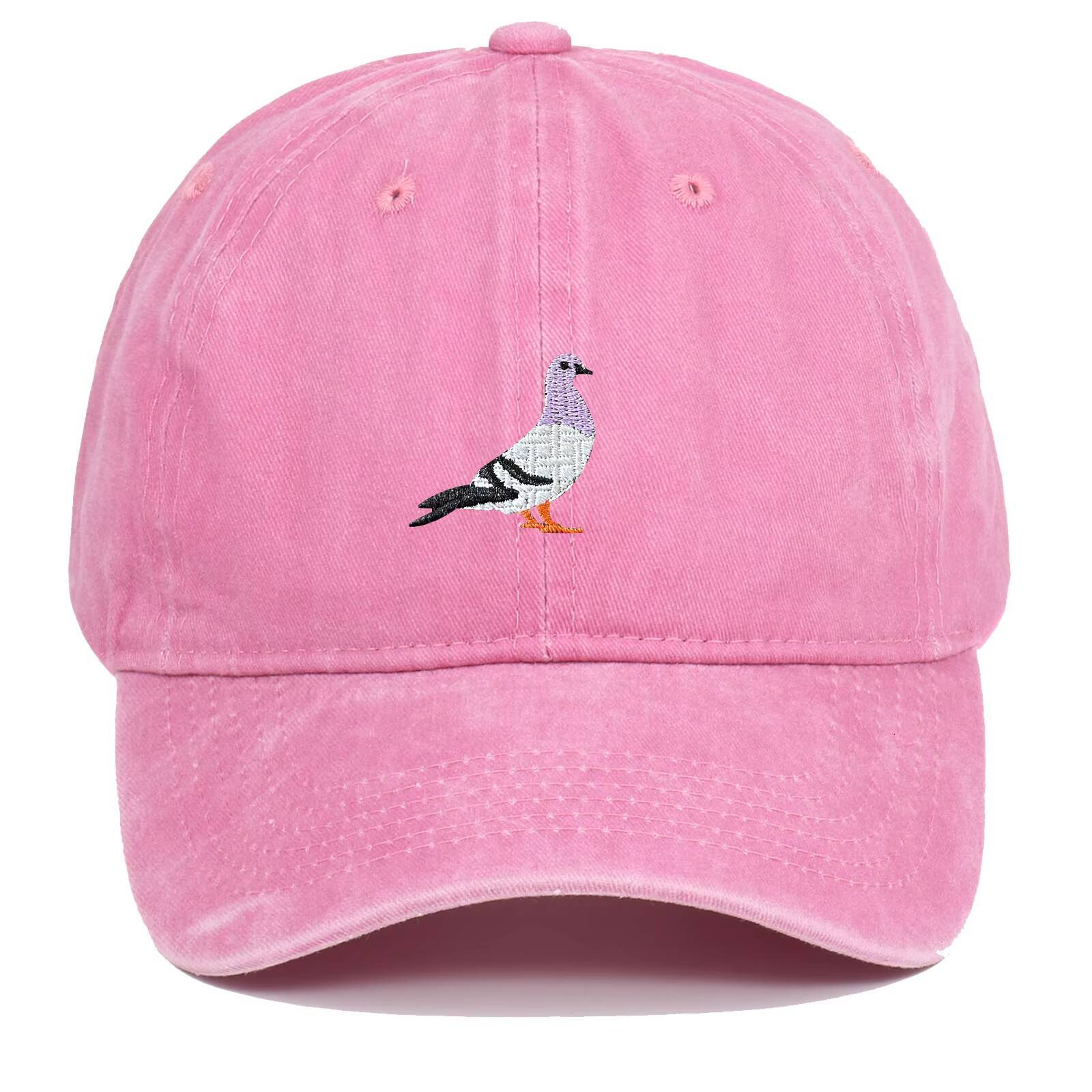Spring New Pigeon Embroidery, Water Wash, Hat for Men and Women Outdoor Sports, Fishing, Sun Protection Baseb ddmythur