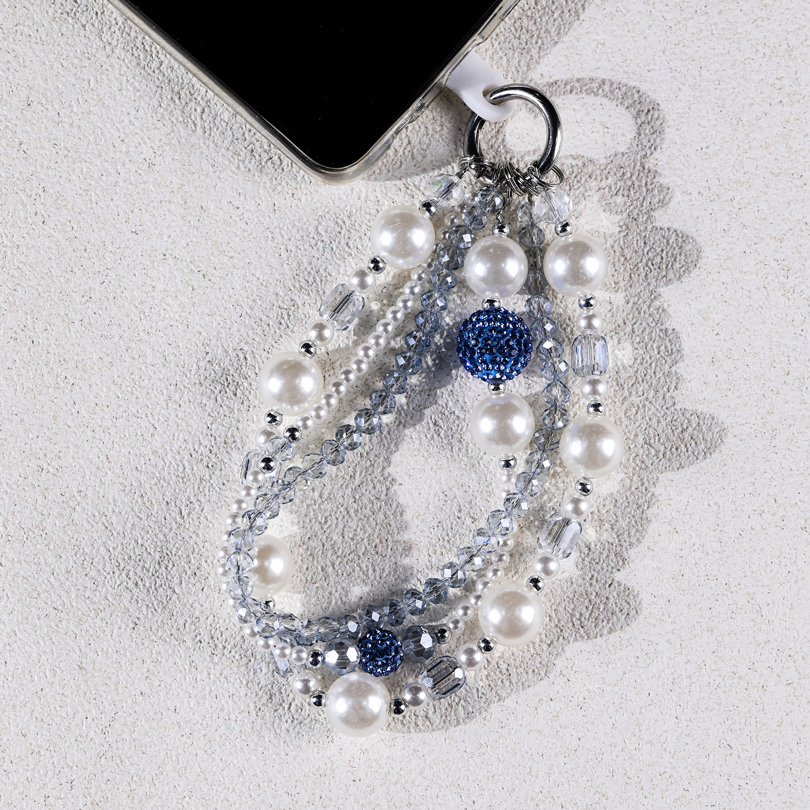 New Handsome and Fashionable Transparent Bead Phone Chain customized mobile phone chain